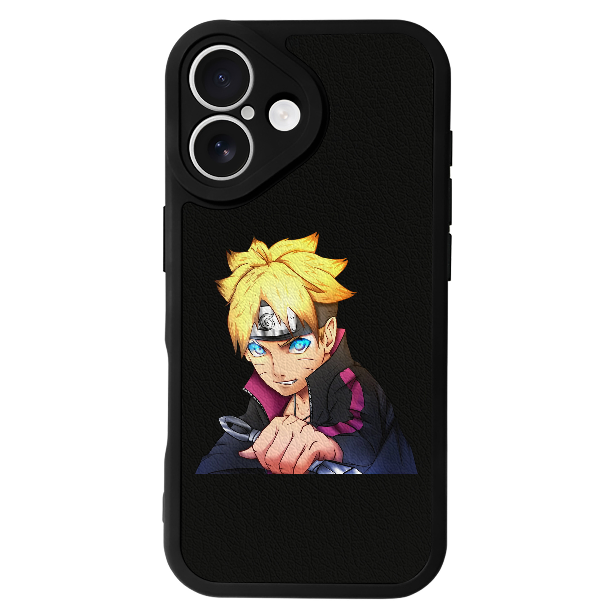 （画像用） NARUTO -ナルト- うずまき ボルト Uzumaki Boruto 【iPhone 16シリーズ対応】シリコンスマホケース（レザー調） 材質：シリコン